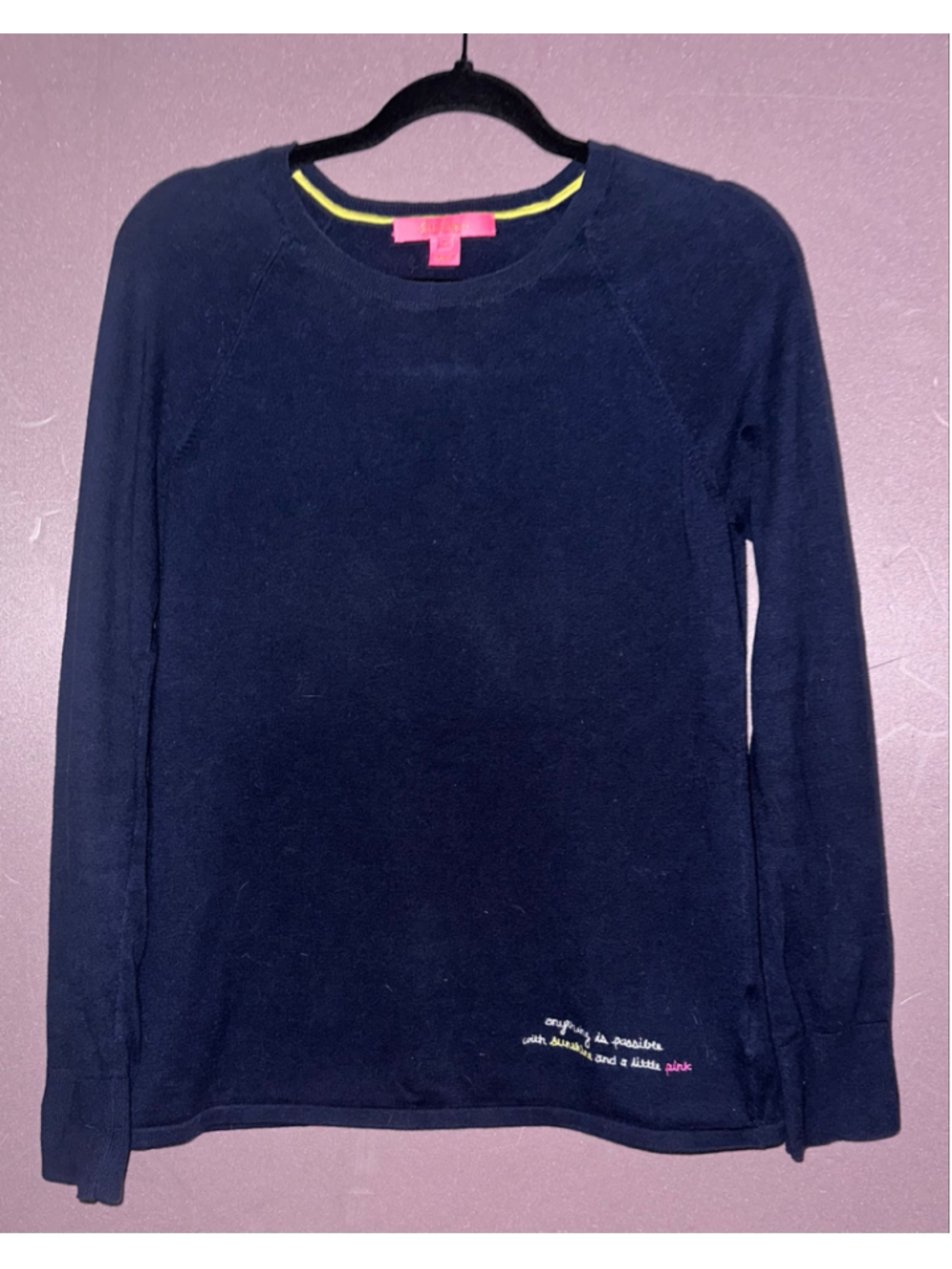 Lilly Pulitzer Women's Navy Blue Crew Neck Sweater Size S